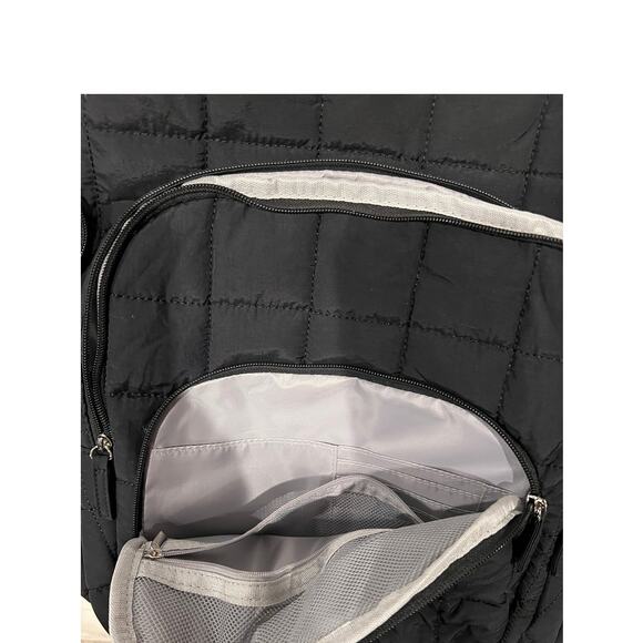 CLUCI Puffy Quilted Backpack for Women Black - Picture 4 of 7